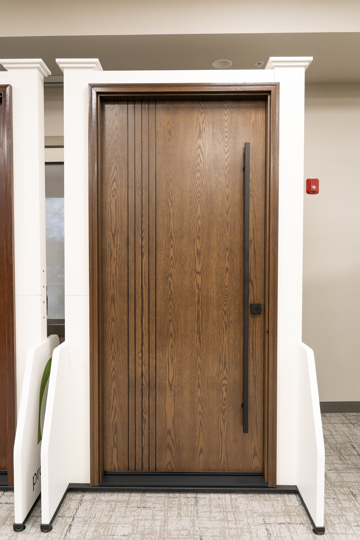 8 Foot Ascent White Oak Inscribed Ins5n Aged Barrel 72 Inch Black Pull Bar exterior entry door style option