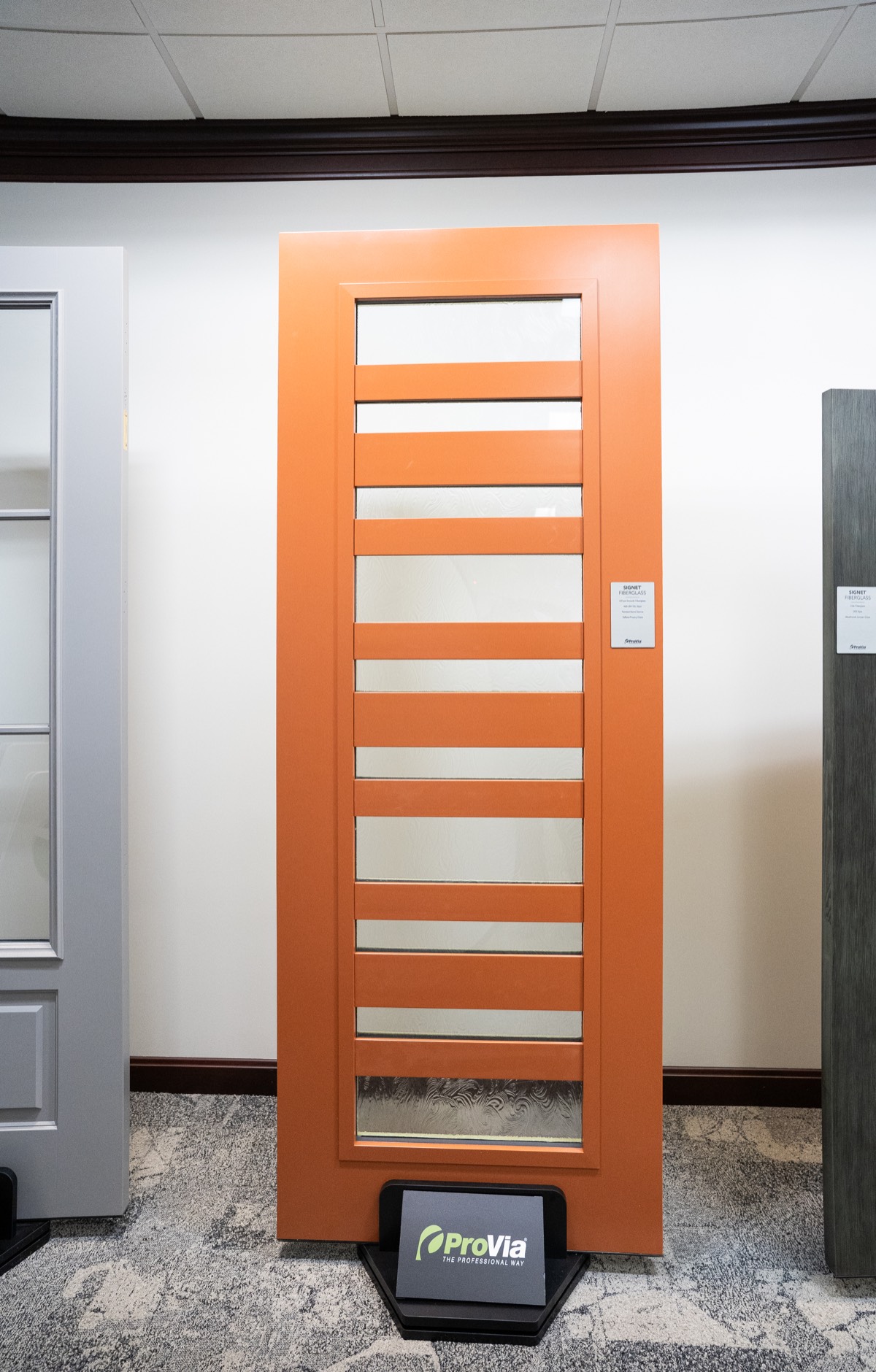8 Foot Signet Smooth 460 UM 10l Burnt Sienna Taffeta Privacy Glass exterior entry door style option