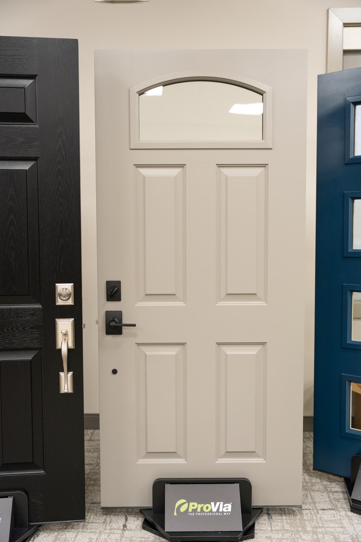 Ascent Smooth 419 Dove Tail Clear Glass Black Schlage Latitude exterior entry door style option