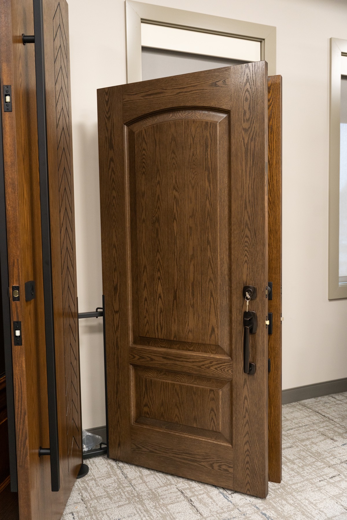Ascent White Oak 002c 449 English Chestnut Oil Rubbed Bronze Emtek Urban Modern exterior entry door style option