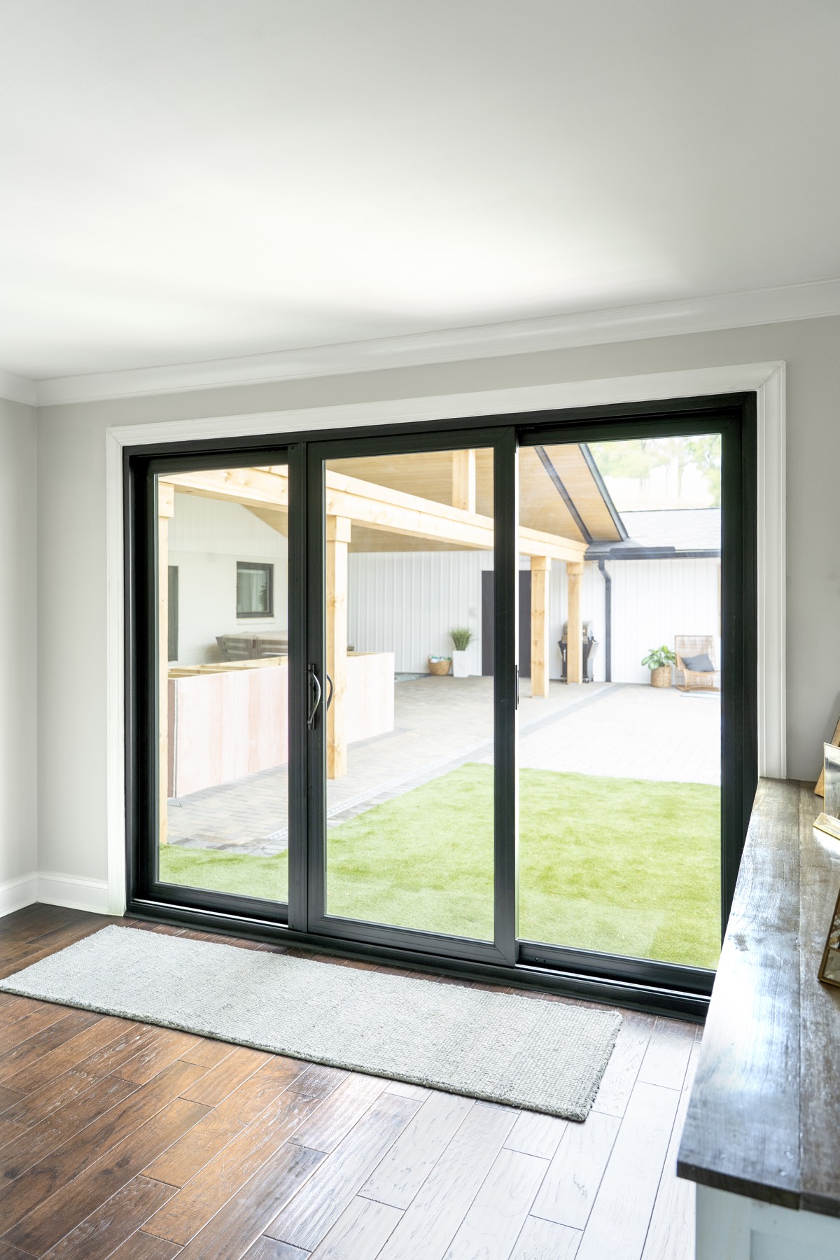 Endure 3-Lite Sliding Patio Door Textured Matte Coal Black 1 patio door style option