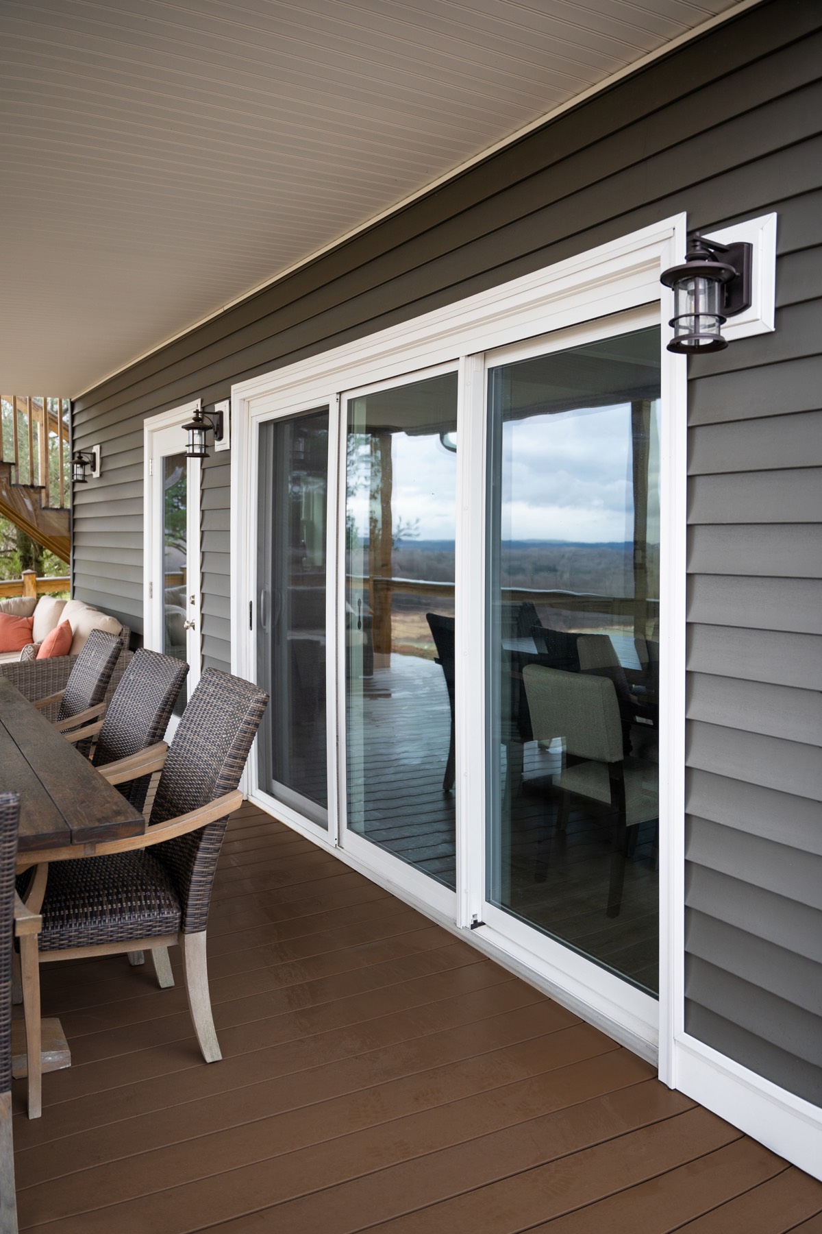 Endure 3-Lite White Sliding Patio Door Back Porch patio door style option