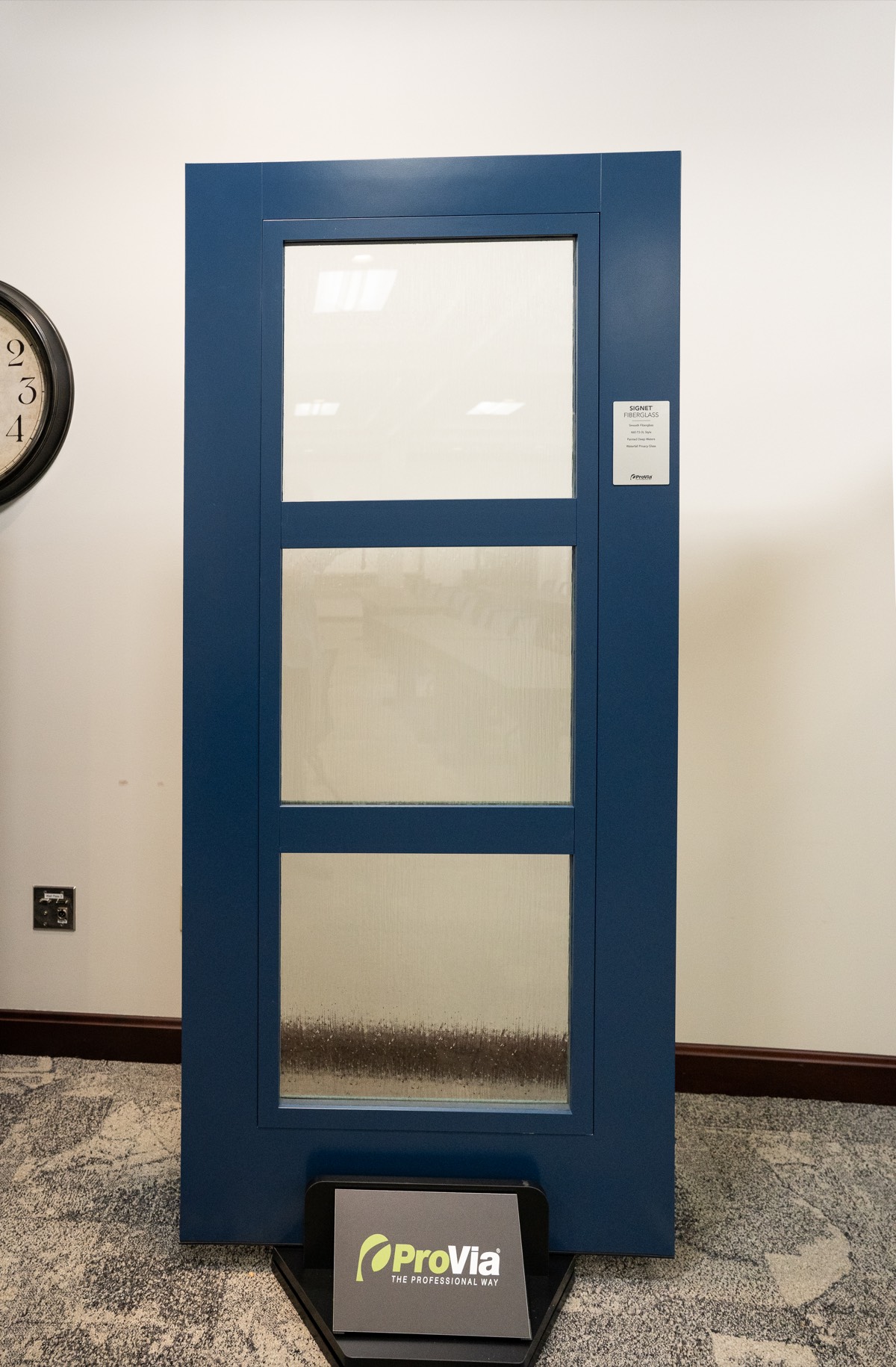 Signet Smooth 460 T3 3L Deep Waters Waterfall Privacy Glass exterior entry door style option