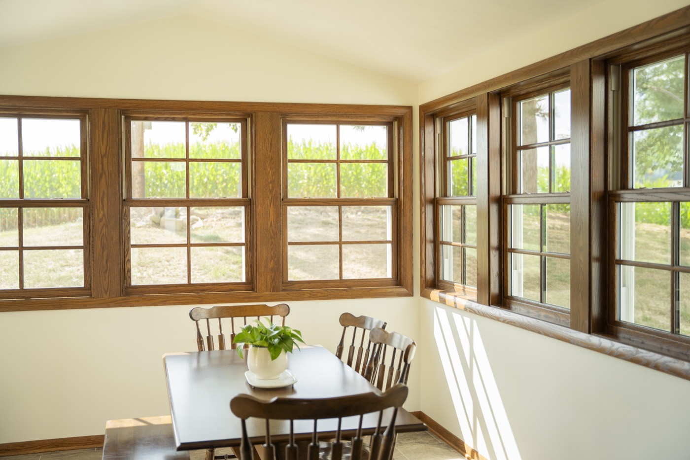 Aeris Double Hung Caramel Cottage Grid 3 replacement window style option