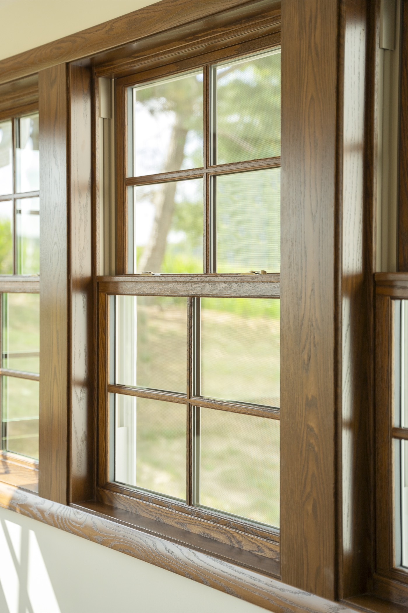 Aeris Double Hung Caramel Cottage Grid 4 replacement window style option