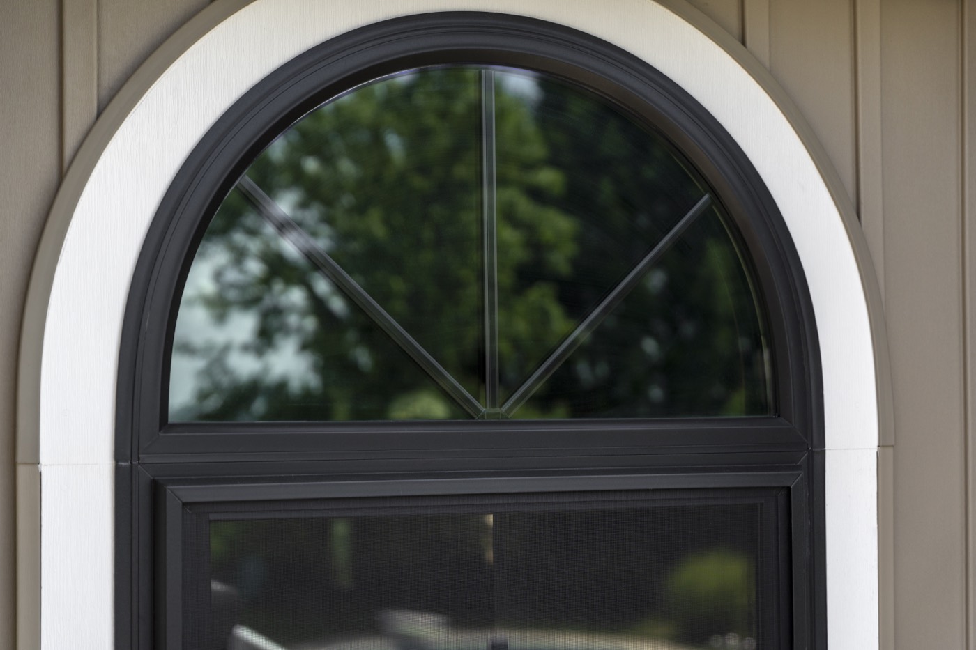 Endure Circle Top Textured Matte Coal Black Internal Grid replacement window style option