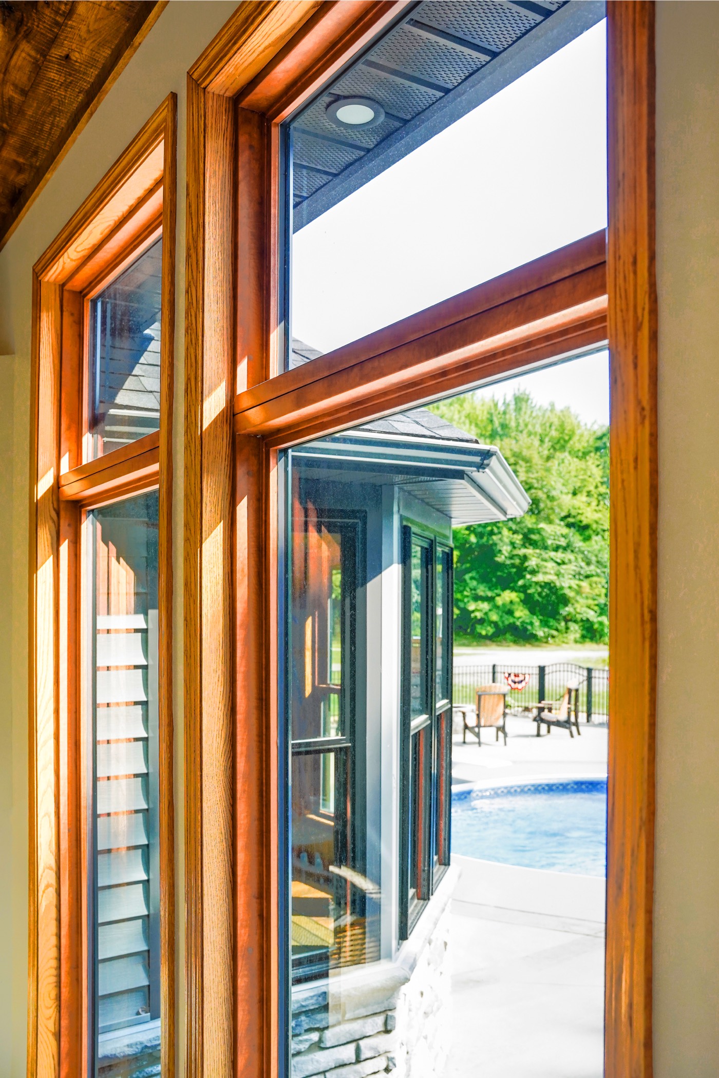 Endure Traditional Cherry Laminated Picture Windows replacement window style option
