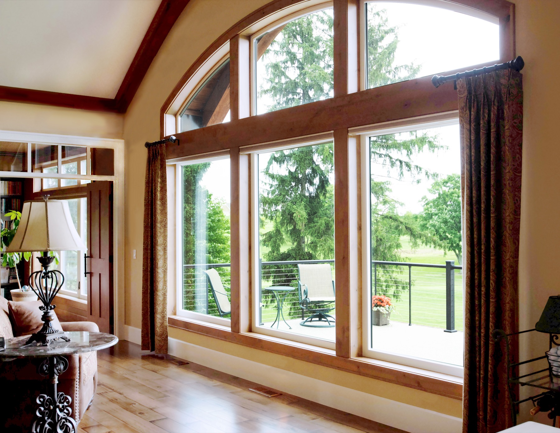 Large picture and casement windows in a great room
